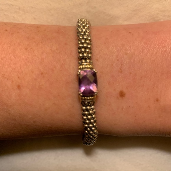 Lagos purple gemstone caviar bracelet - Picture 2 of 7